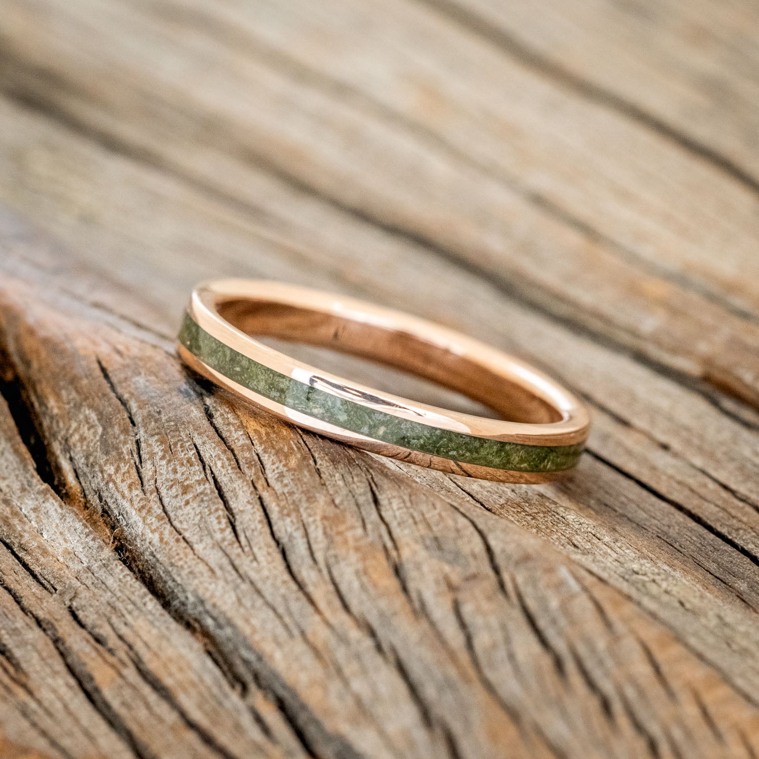 "ETERNA" - MOSS INLAY STACKING BAND-9