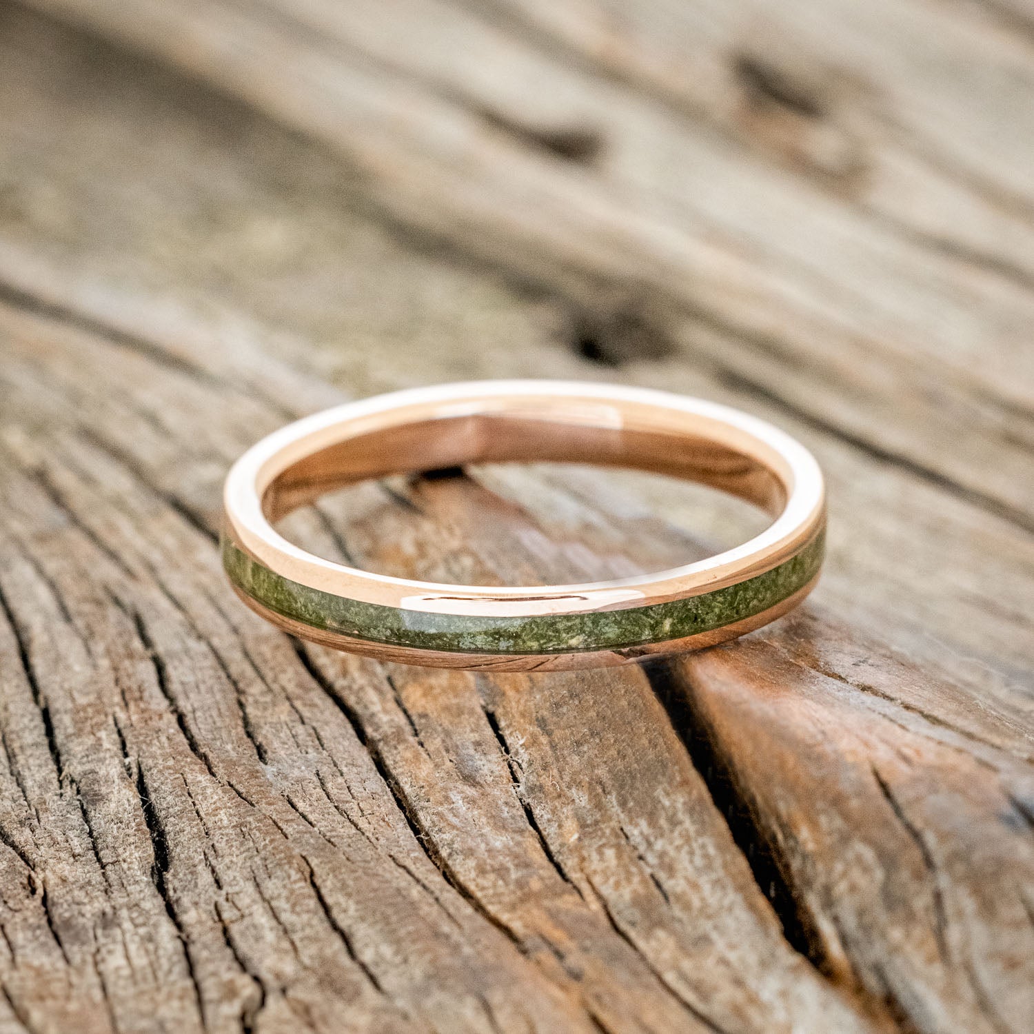 "ETERNA" - MOSS INLAY STACKING BAND-10