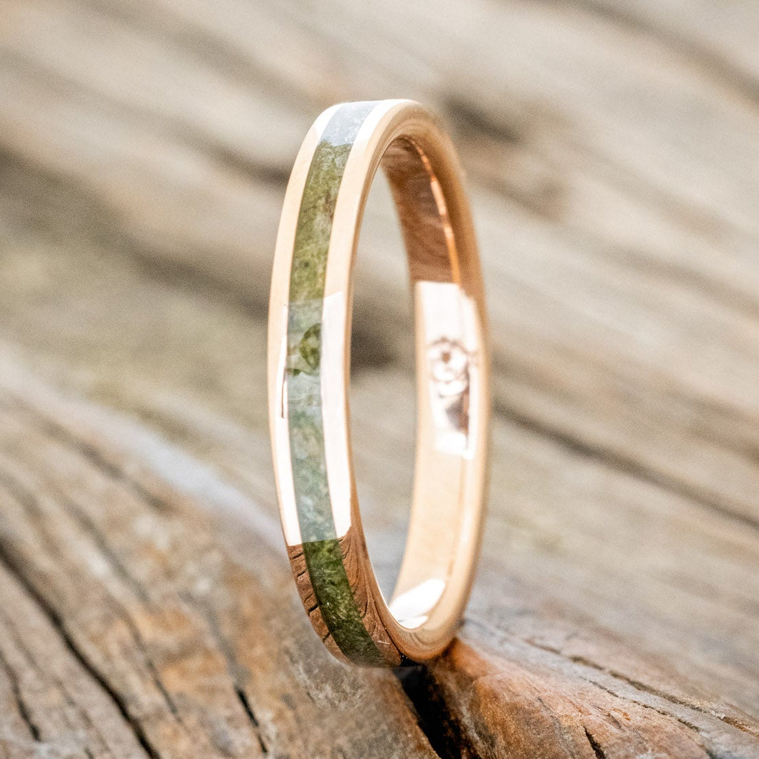 "ETERNA" - MOSS INLAY STACKING BAND-8