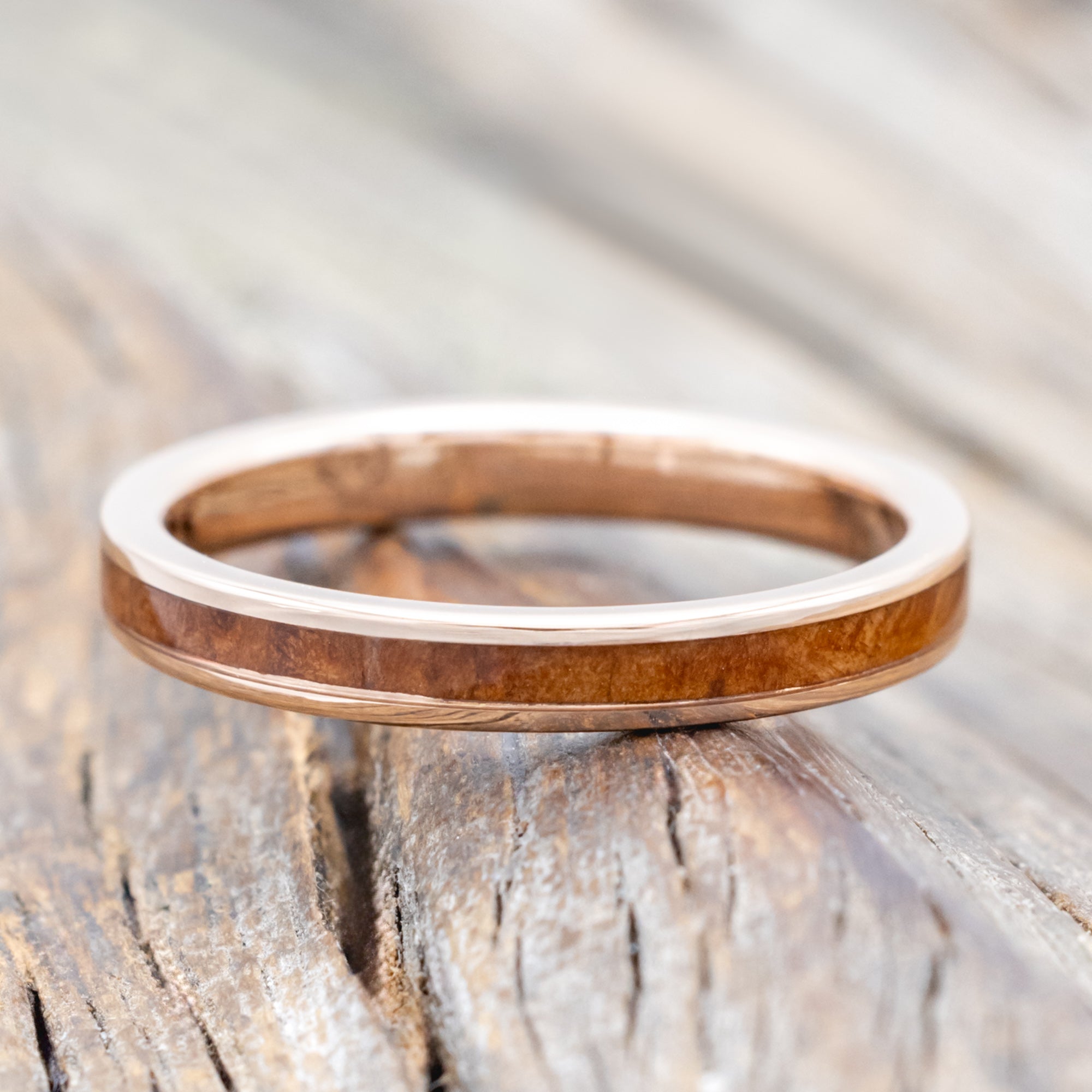 "ETERNA" - REDWOOD STACKING WEDDING BAND-Staghead Designs
