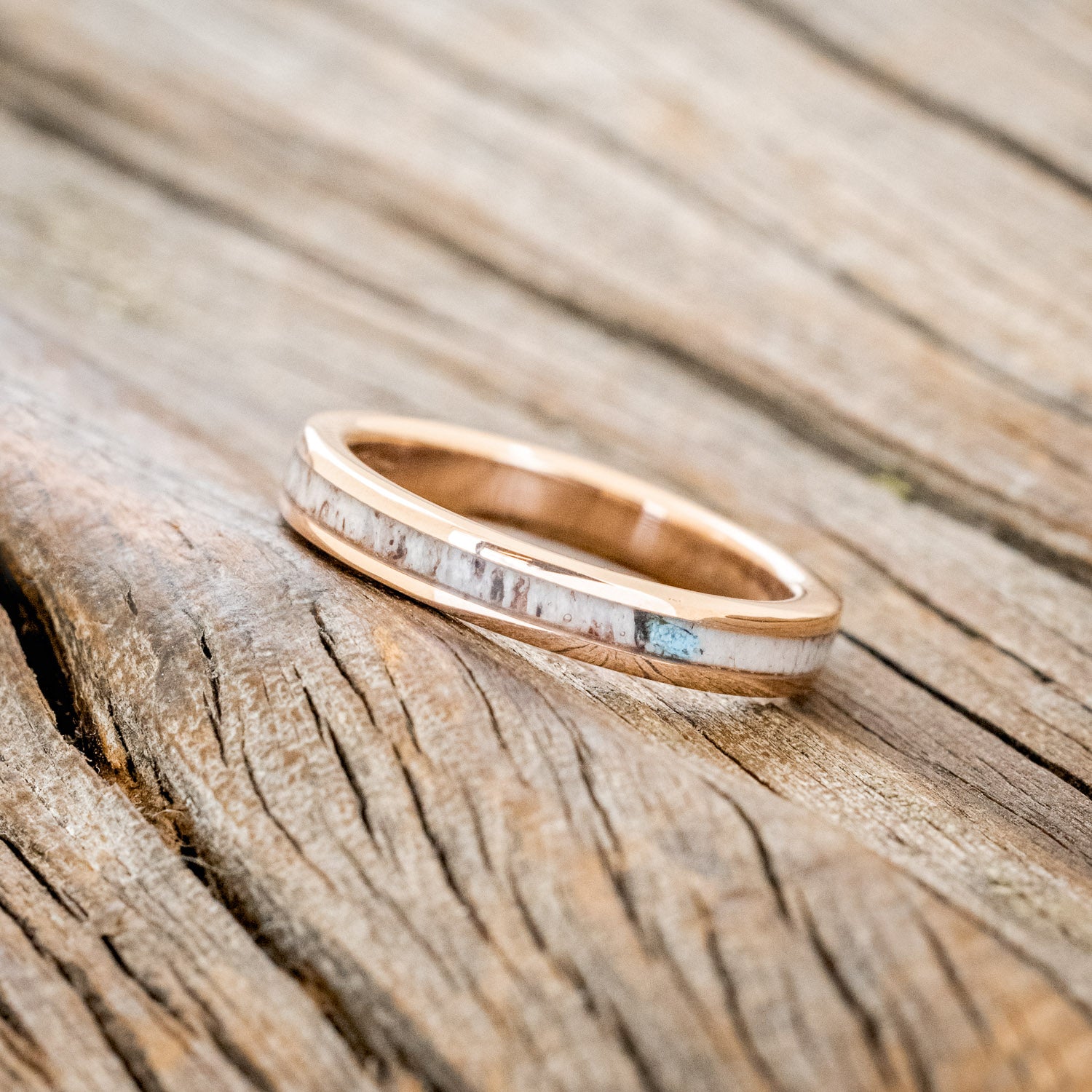 "ETERNA" - ANTLER & TURQUOISE STACKING BAND-12