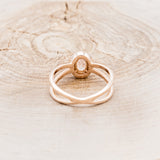 "FRENCHY" - OVAL MORGANITE ENGAGEMENT RING WITH DIAMOND HALO