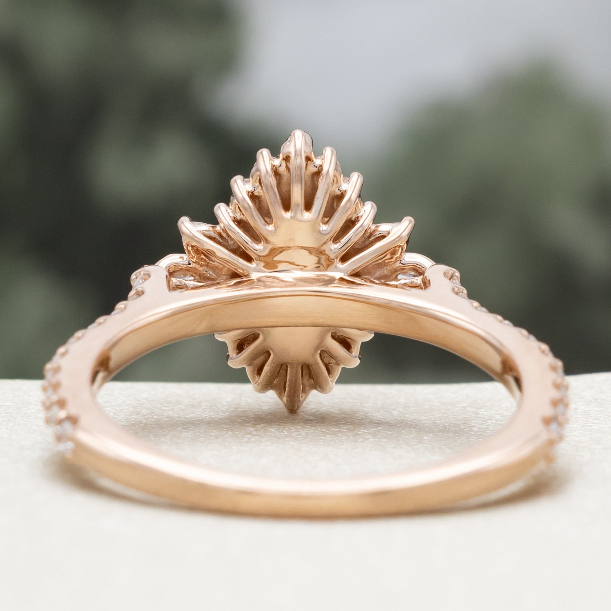 "FRITZI" - MARQUISE CUT MOISSANITE ENGAGEMENT RING WITH DIAMOND ACCENTS-Staghead Designs