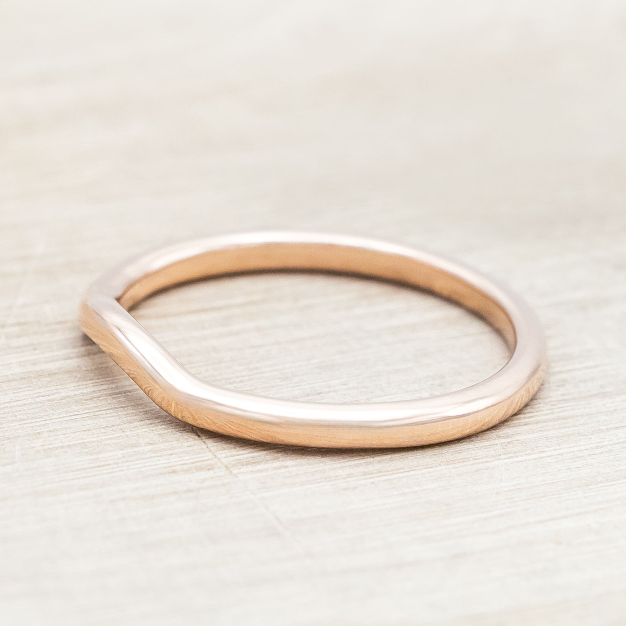 14K GOLD CONTOUR SOLID METAL STACKING BAND-Staghead Designs