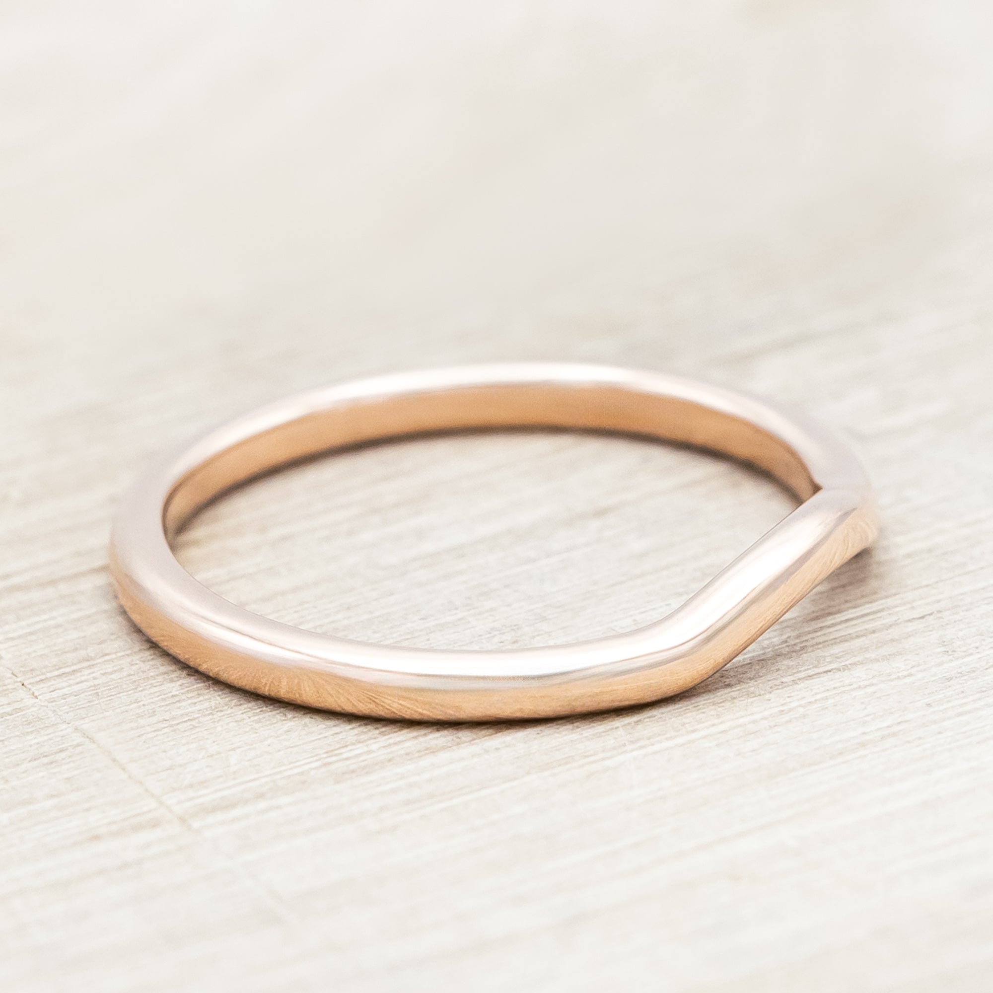 14K GOLD CONTOUR SOLID METAL STACKING BAND-Staghead Designs