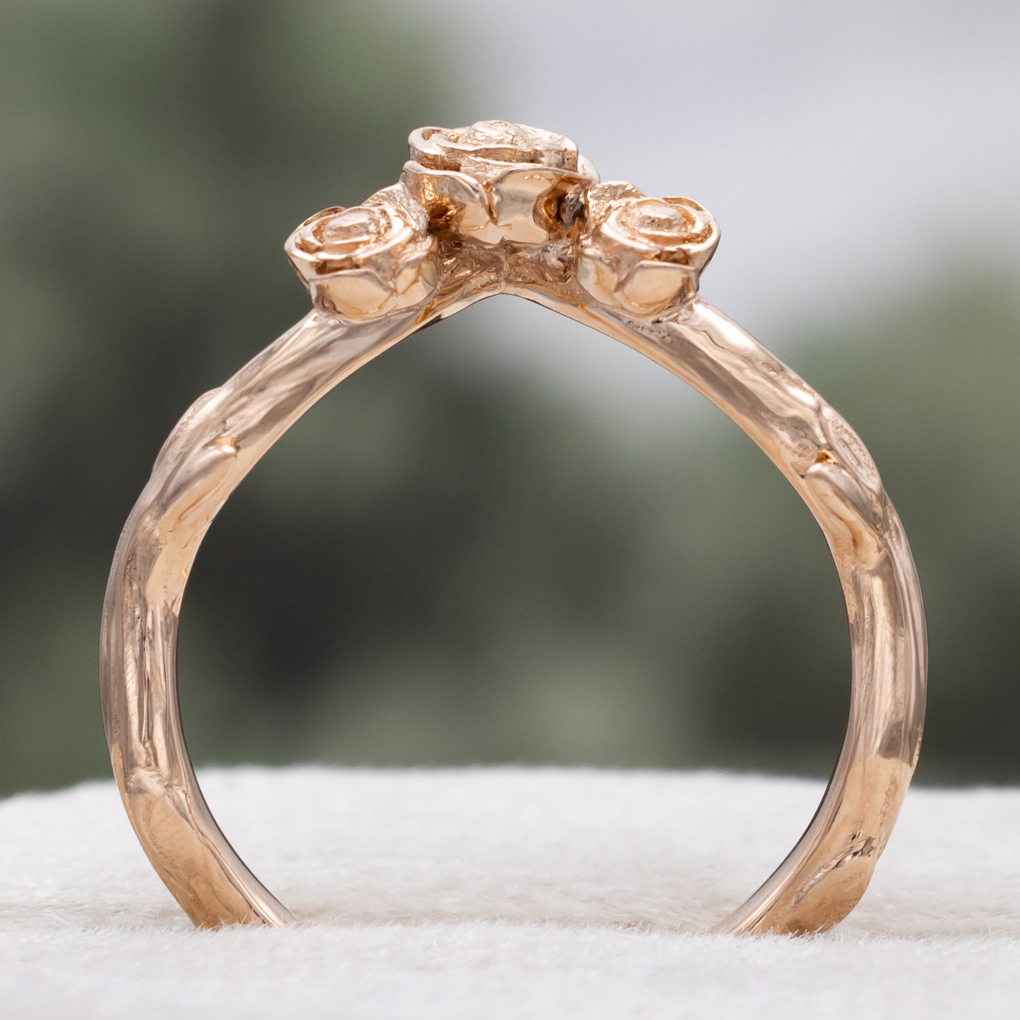 "HARLOW" - PEAR CUT MOONSTONE WOMEN'S ENGAGEMENT RING WITH SALT & PEPPER DIAMOND ACCENTS, BRANCH-STYLE BAND & TRACER-Staghead Designs