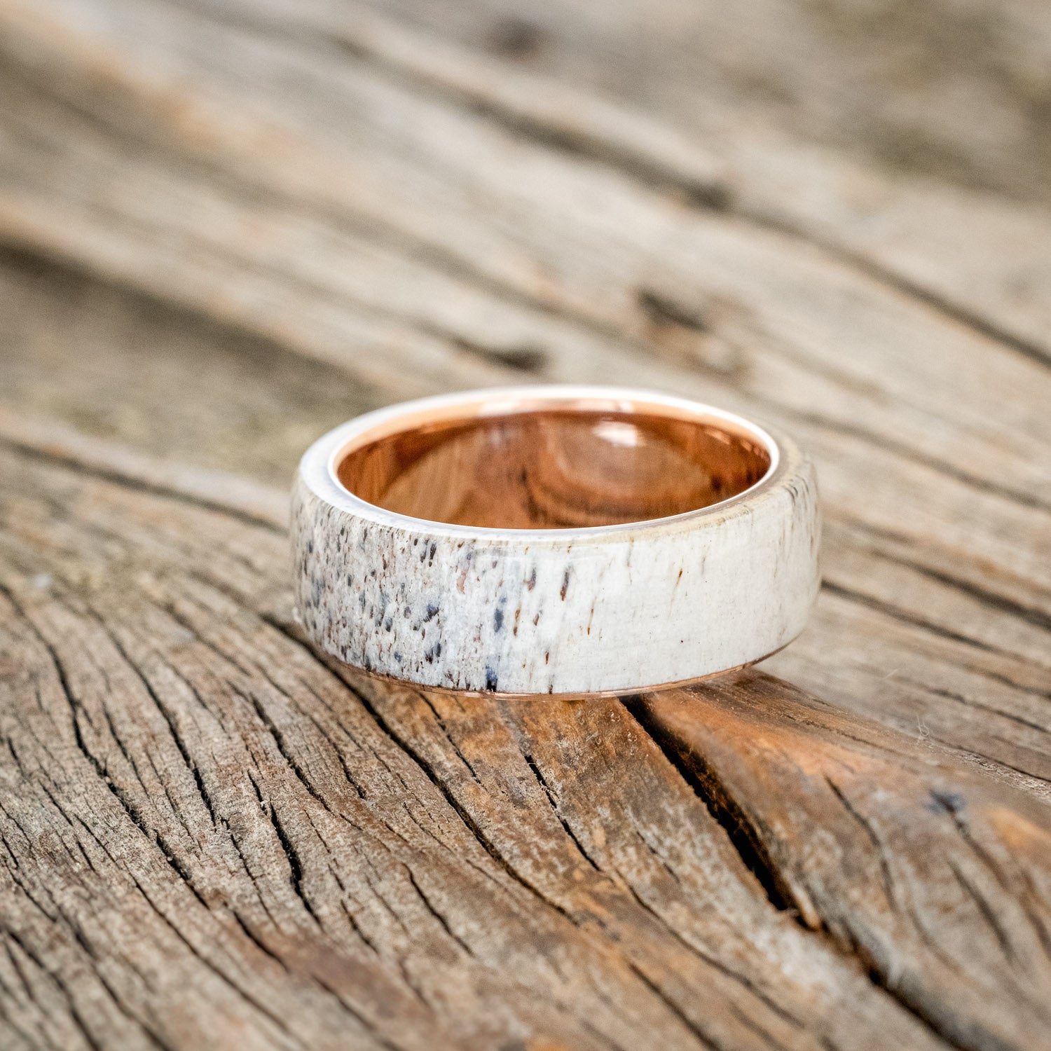 "HAVEN" - MATCHING SET OF ELK ANTLER WEDDING BANDS-4