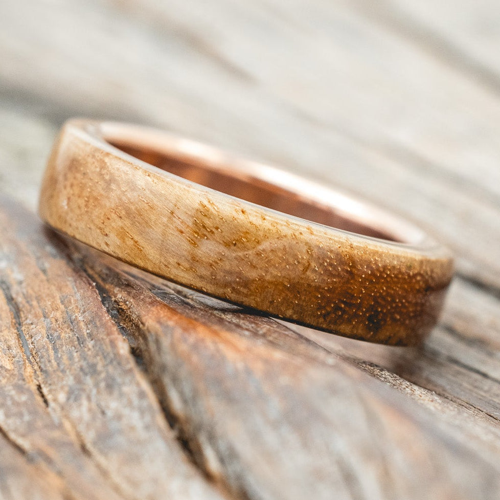 "Haven" - Spalted Maple Men's Wedding Ring-Staghead Designs