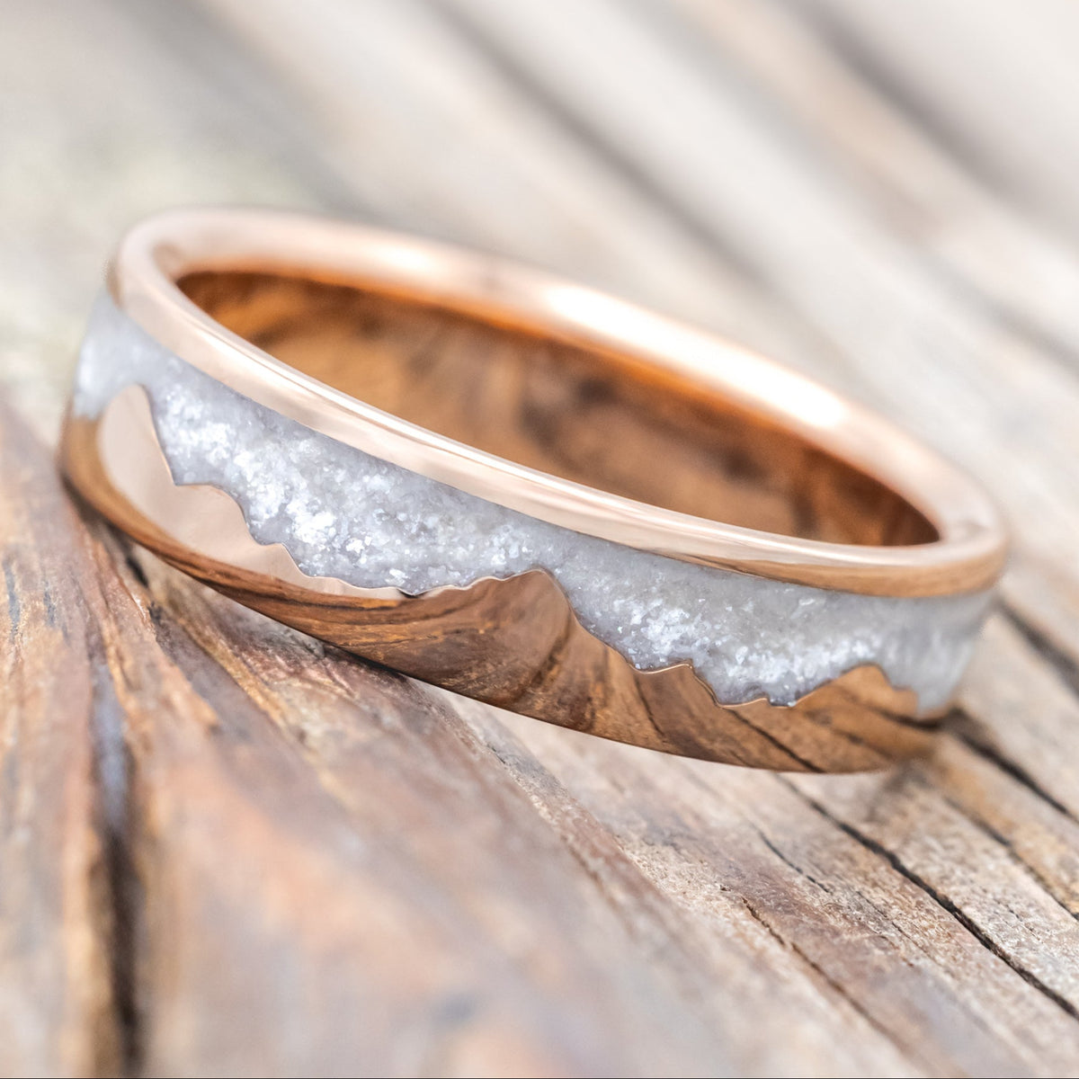 "HELIOS" - DIAMOND DUST MOUNTAIN RANGE WEDDING RING-Staghead Designs
