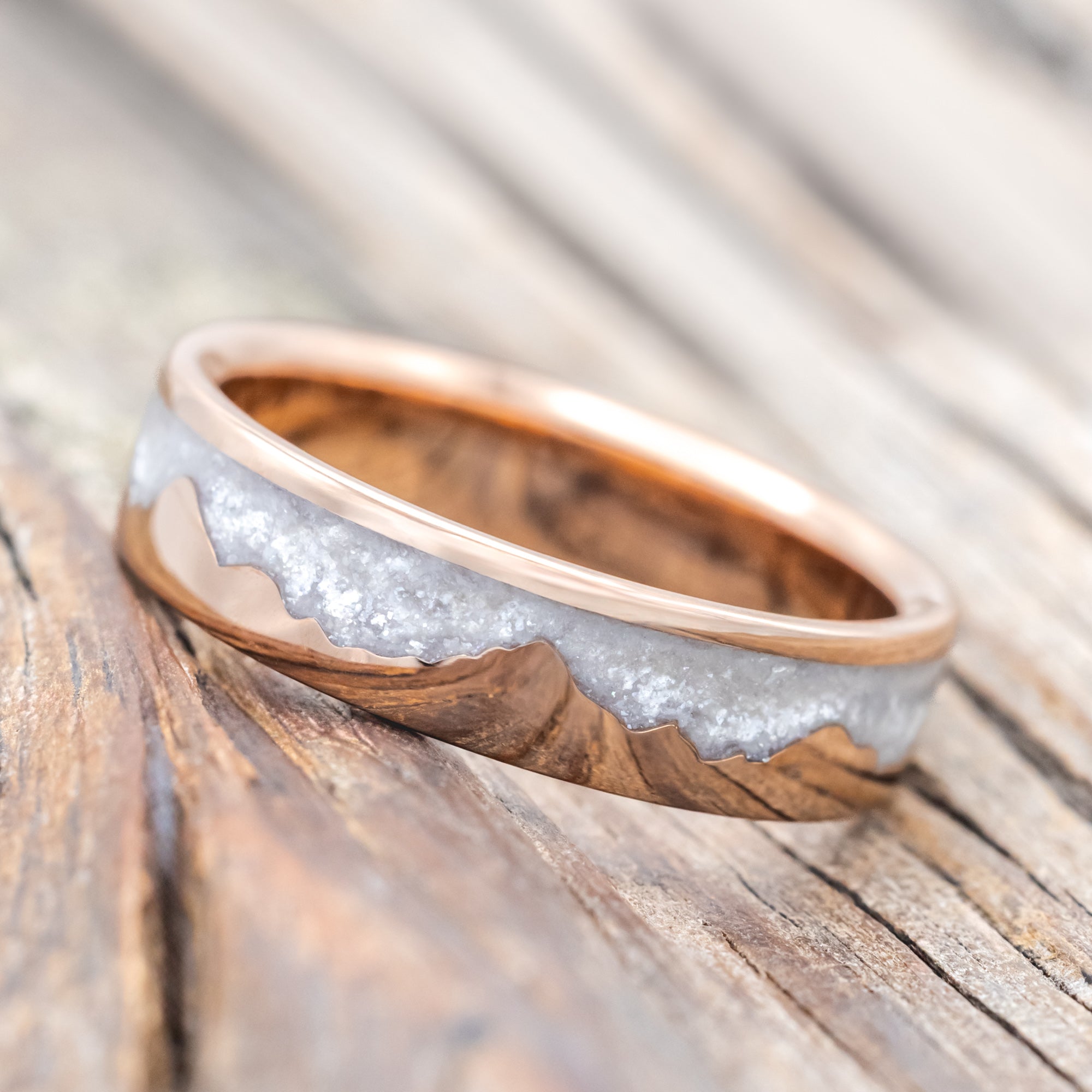 "HELIOS" - DIAMOND DUST MOUNTAIN RANGE WEDDING RING-Staghead Designs