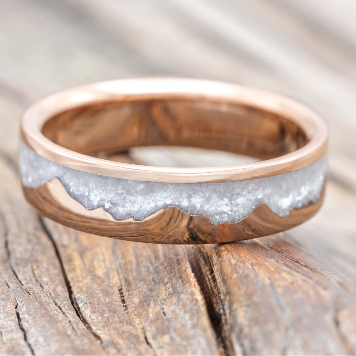 "HELIOS" - DIAMOND DUST MOUNTAIN RANGE WEDDING RING-Staghead Designs