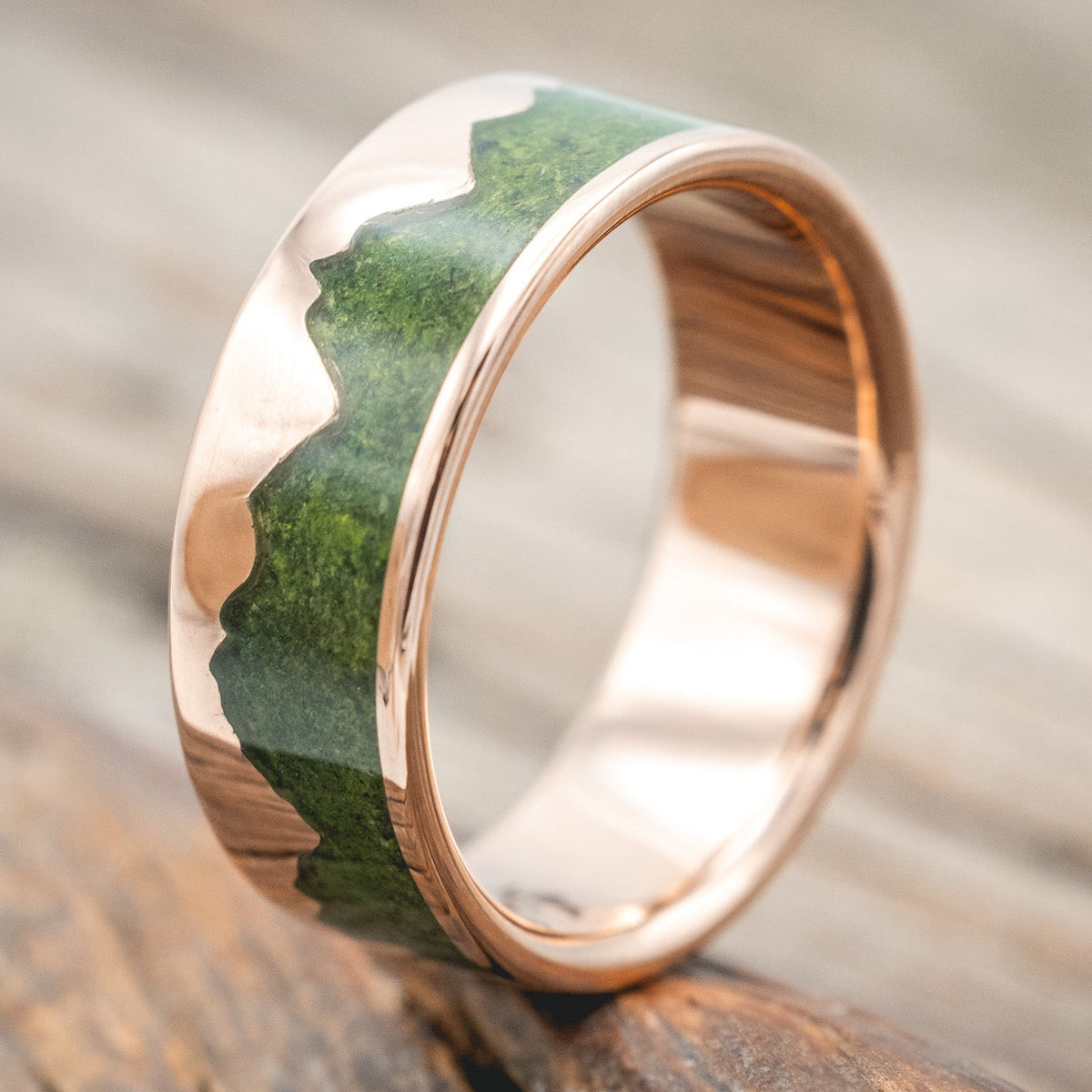 "Helios" - Moss Mountain Range Men's Wedding Band