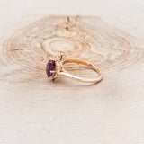 "JANE" - OVAL LAB-GROWN ALEXANDRITE ENGAGEMENT RING WITH DIAMONDS ACCENTS-3