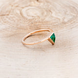 "JENNY FROM THE BLOCK" - TRIANGLE LAB-GROWN EMERALD ENGAGEMENT RING WITH V-SHAPED DIAMOND BAND-7