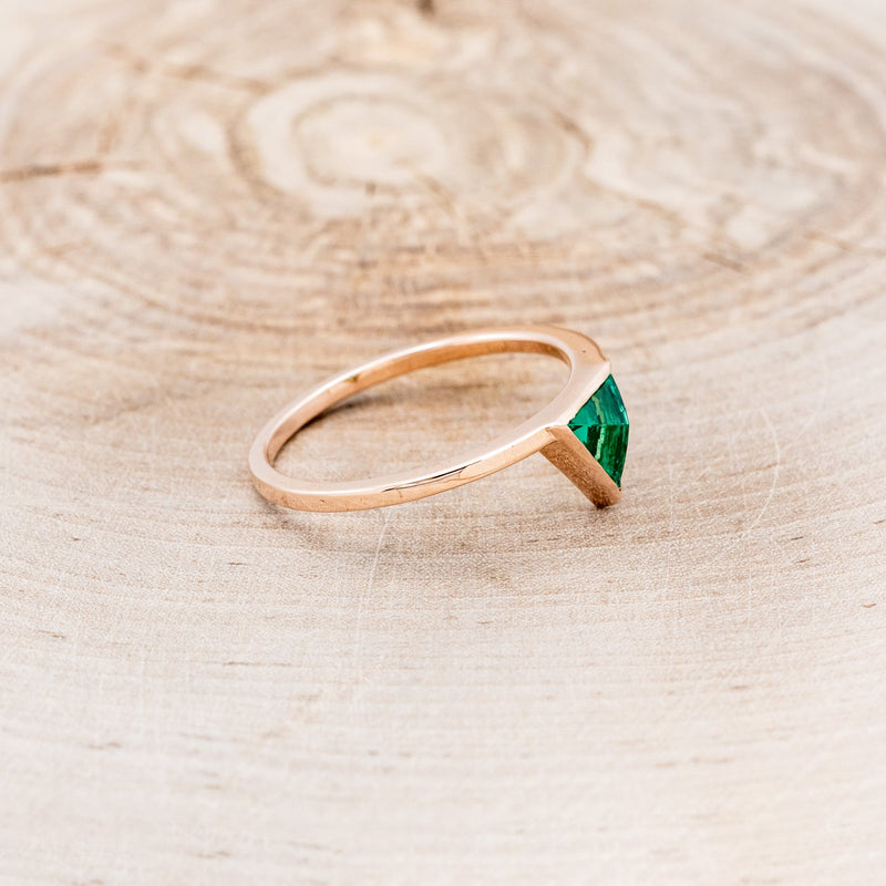 "JENNY FROM THE BLOCK" - TRIANGLE LAB-GROWN EMERALD ENGAGEMENT RING-8