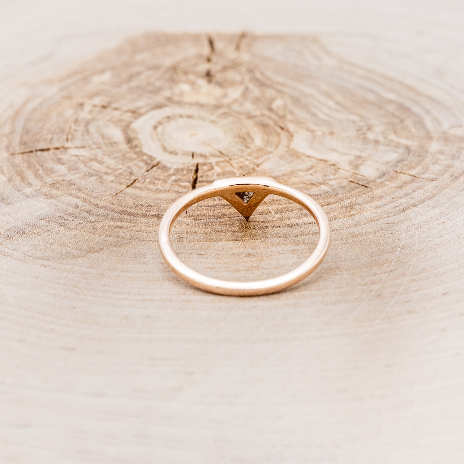 "JENNY FROM THE BLOCK" - TRIANGLE SALT & PEPPER DIAMOND ENGAGEMENT RING WITH GRANITE V-SHAPED TRACER-11