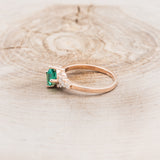 "LAYLA" - PRINCESS CUT LAB-GROWN EMERALD ENGAGEMENT RING WITH DIAMOND ACCENTS
