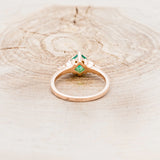 "LAYLA" - PRINCESS CUT LAB-GROWN EMERALD ENGAGEMENT RING WITH DIAMOND ACCENTS - 14K ROSE GOLD - SIZE 7-5