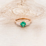 "LAYLA" - PRINCESS CUT LAB-GROWN EMERALD ENGAGEMENT RING WITH DIAMOND ACCENTS-4