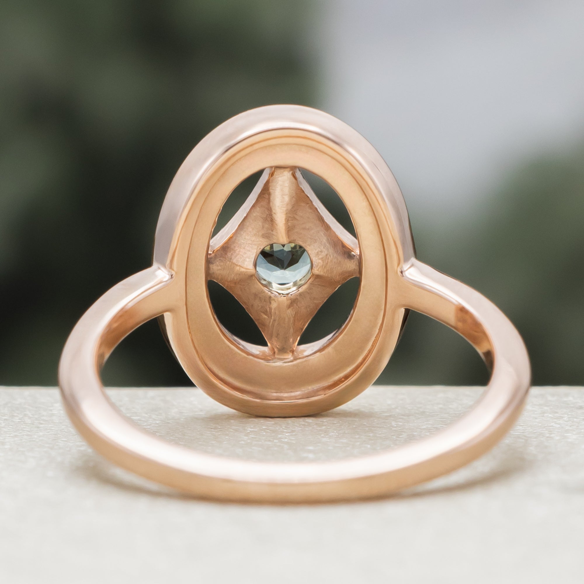 "Levina" - Round Cut Montana Sapphire Engagement Ring With Diamond Halo-Staghead Designs