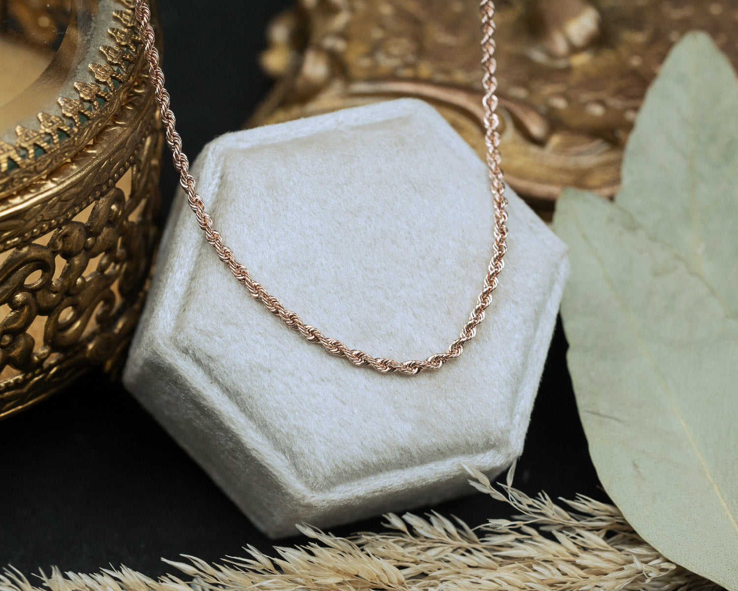 14K GOLD LIGHT ROPE CHAIN-Staghead Designs