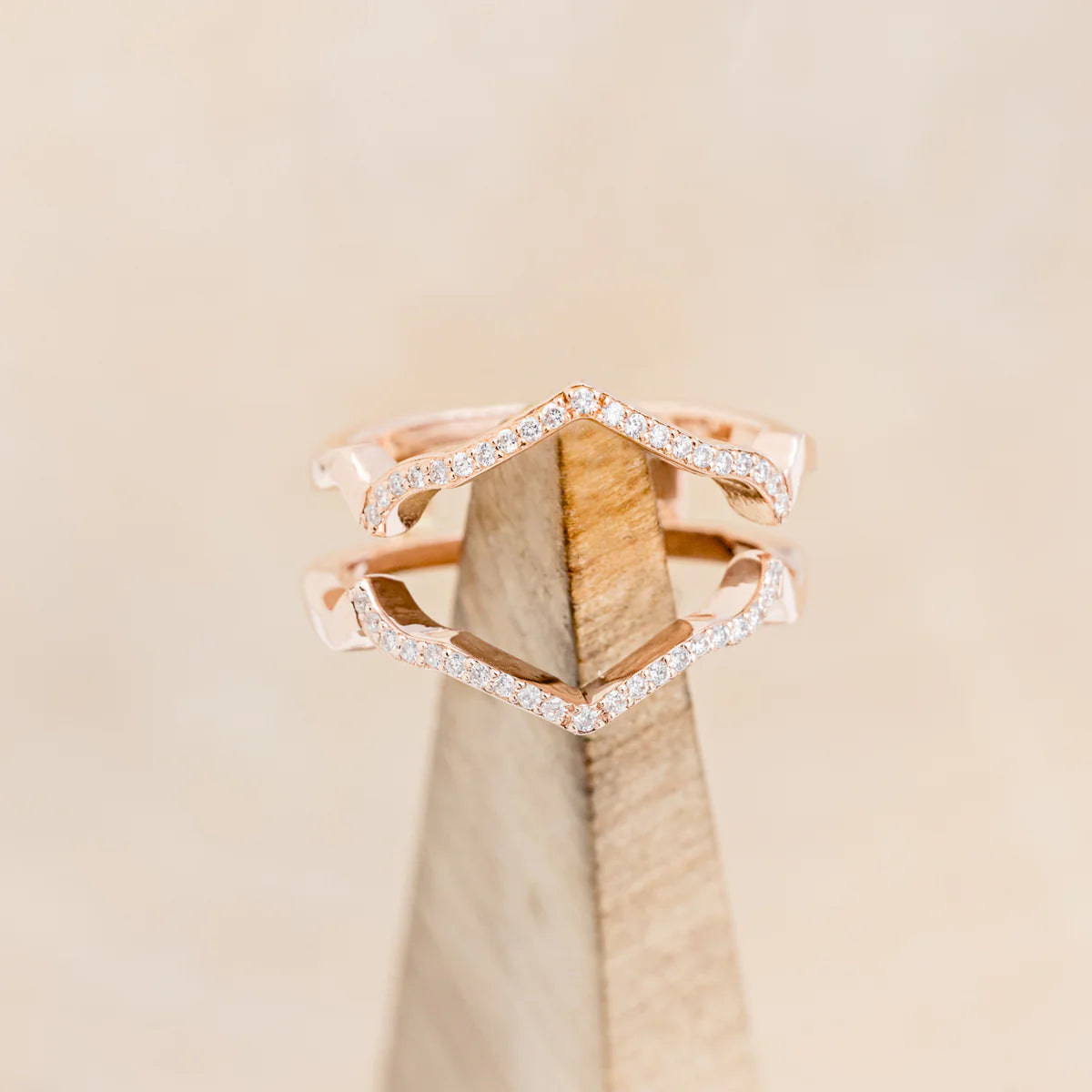 "Lucy in the Sky" - Ring Guard with Diamond Accents - 14K Rose Gold - Size 8