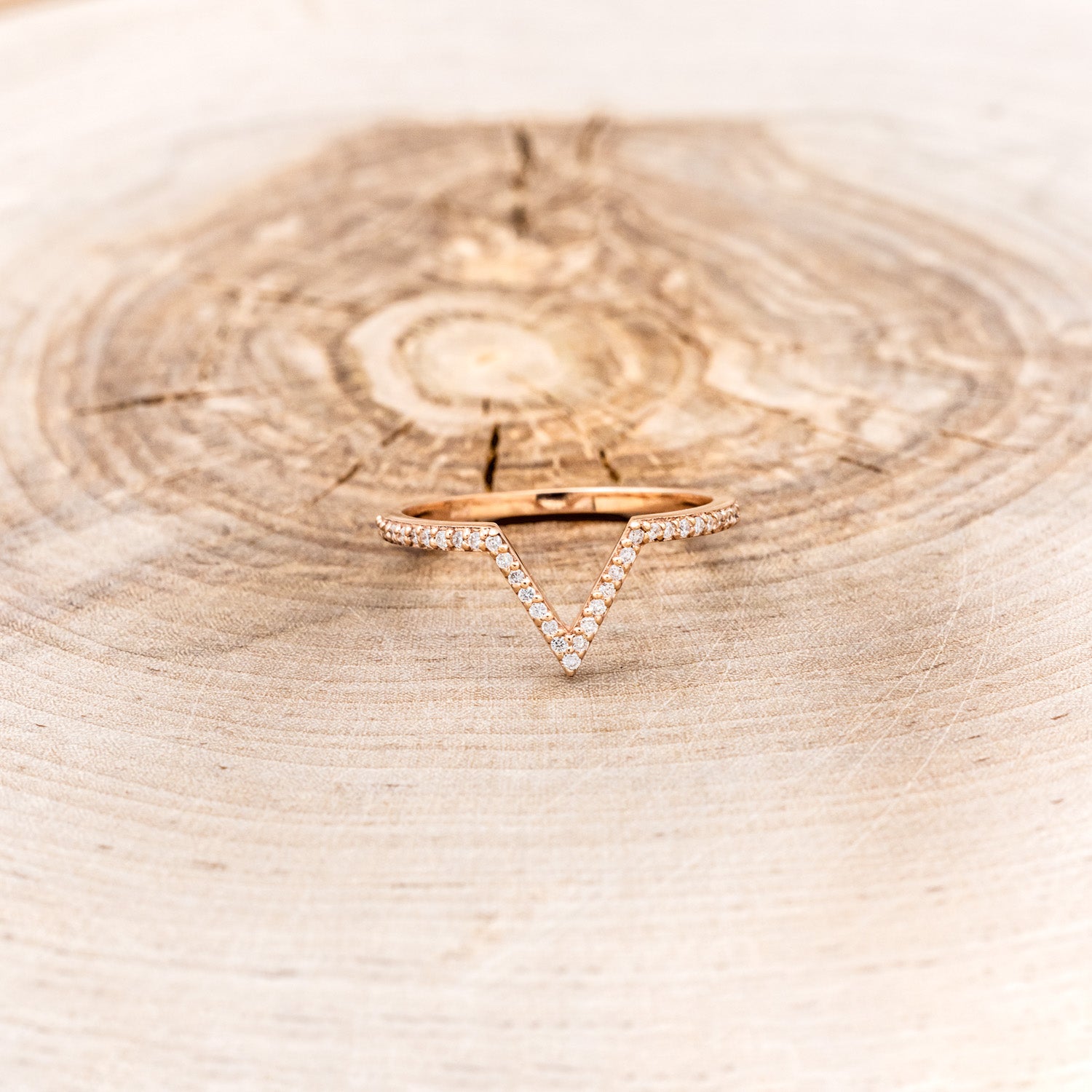 "MERA" - TRIANGLE TURQUOISE ENGAGEMENT RING WITH A DIAMOND V-SHAPED STACKER-16