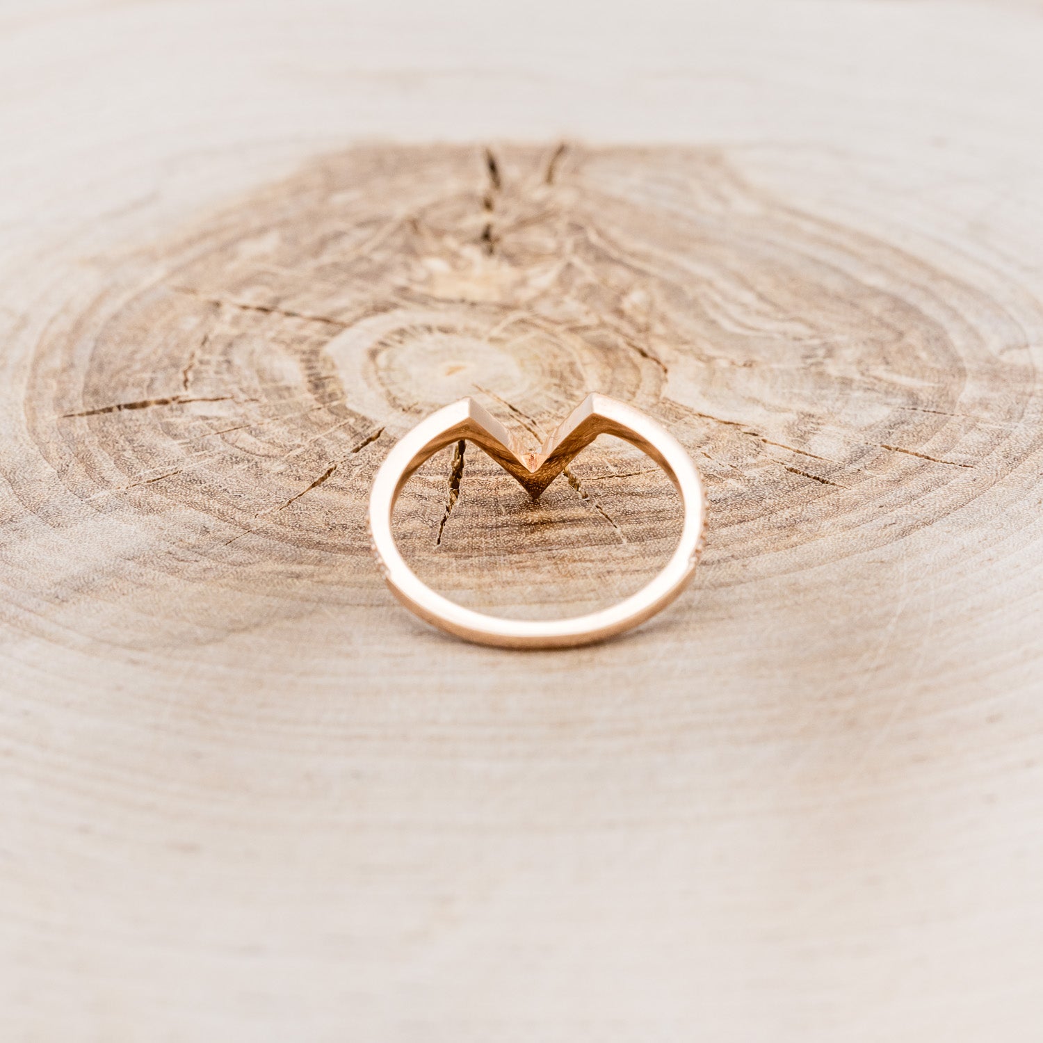 "MERA" - TRIANGLE TURQUOISE ENGAGEMENT RING WITH A DIAMOND V-SHAPED STACKER-17