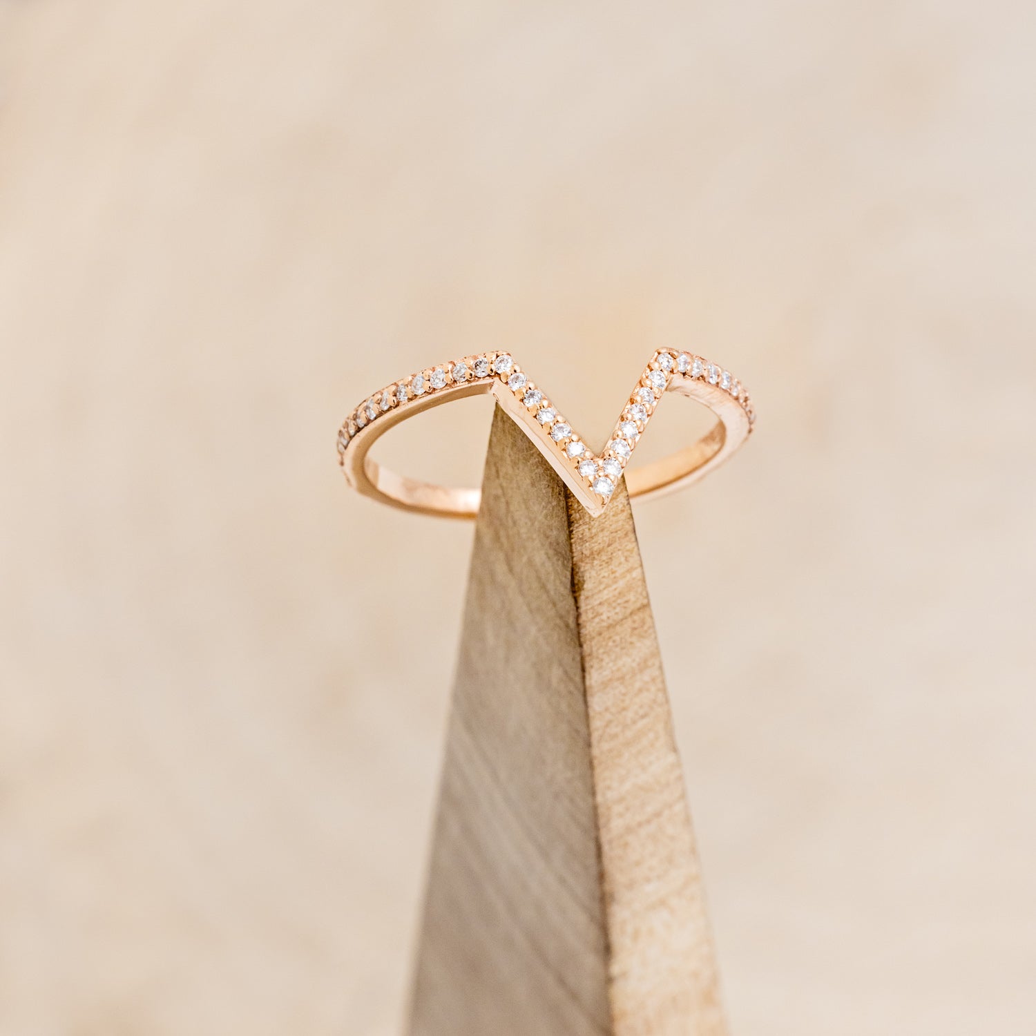 "MERA" - TRIANGLE TURQUOISE ENGAGEMENT RING WITH A DIAMOND V-SHAPED STACKER-13