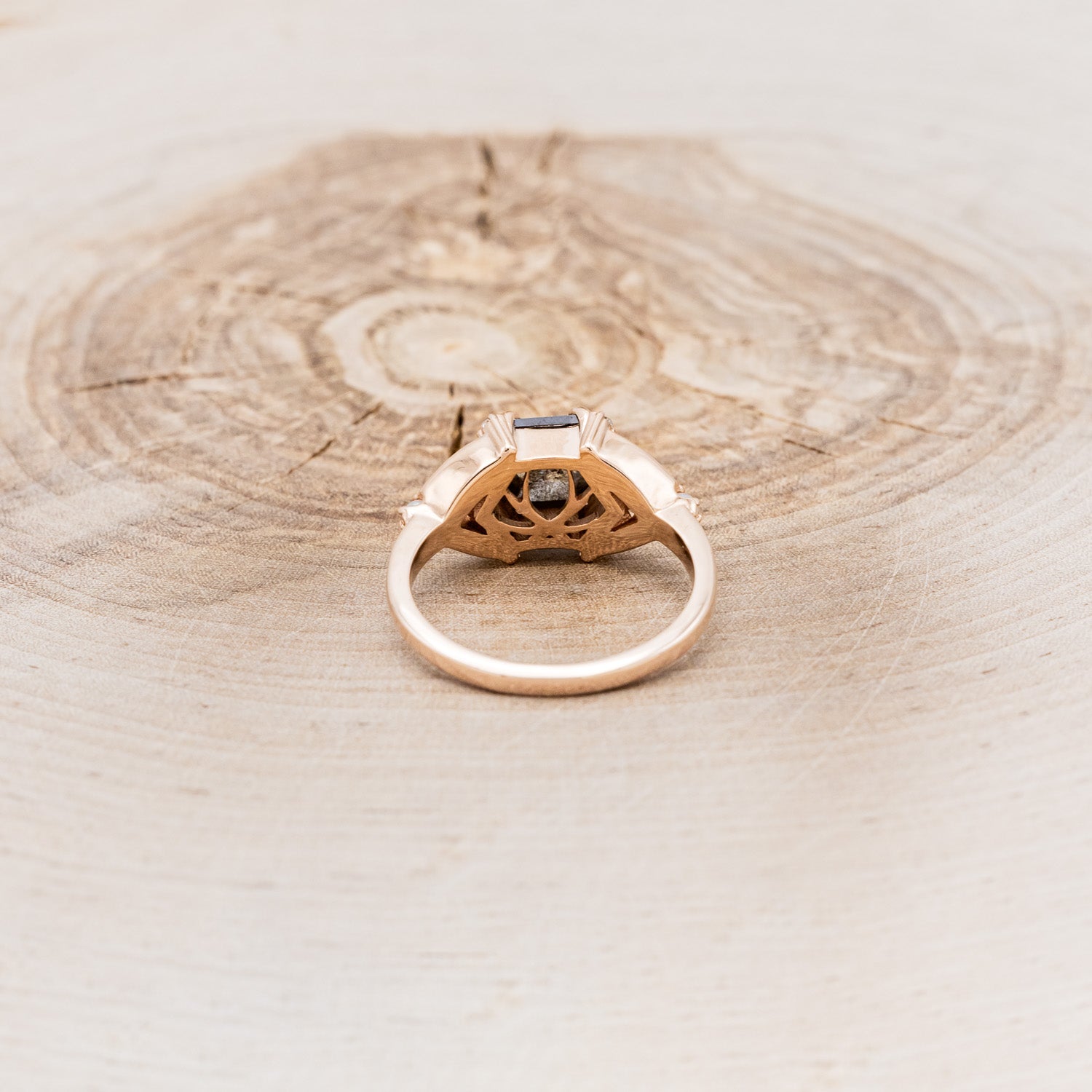 "MINA" - ENGAGEMENT RING WITH WITH PEARL & DIAMOND ACCENTS - MOUNTING ONLY - SELECT YOUR OWN STONE-5