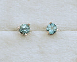 ROUND MONTANA SAPPHIRE STUD EARRINGS-3