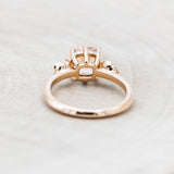 "EVIE" - CUSHION CUT MORGANITE ENGAGEMENT RING SET WITH FLOWER ACCENTS-Staghead Designs