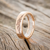 MOUNTAIN ENGRAVED WEDDING BAND WITH LINING-Staghead Designs