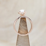 "NALA" - PEAR-SHAPED MOISSANITE ENGAGEMENT RING WITH DIAMOND HALO & ACCENTS-Staghead Designs