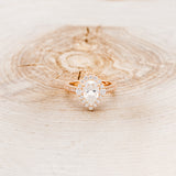 "OPHELIA" - PEAR CUT MOISSANITE ENGAGEMENT RING WITH DIAMOND HALO & ACCENTS-4