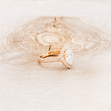 "OPHELIA" - PEAR CUT MOISSANITE ENGAGEMENT RING WITH DIAMOND HALO & ACCENTS-2