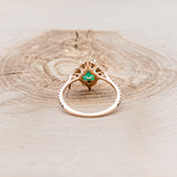 "NORTH STAR" - OVAL LAB-GROWN EMERALD ENGAGEMENT RING WITH DIAMOND HALO & BLACK DIAMOND ACCENTS-5