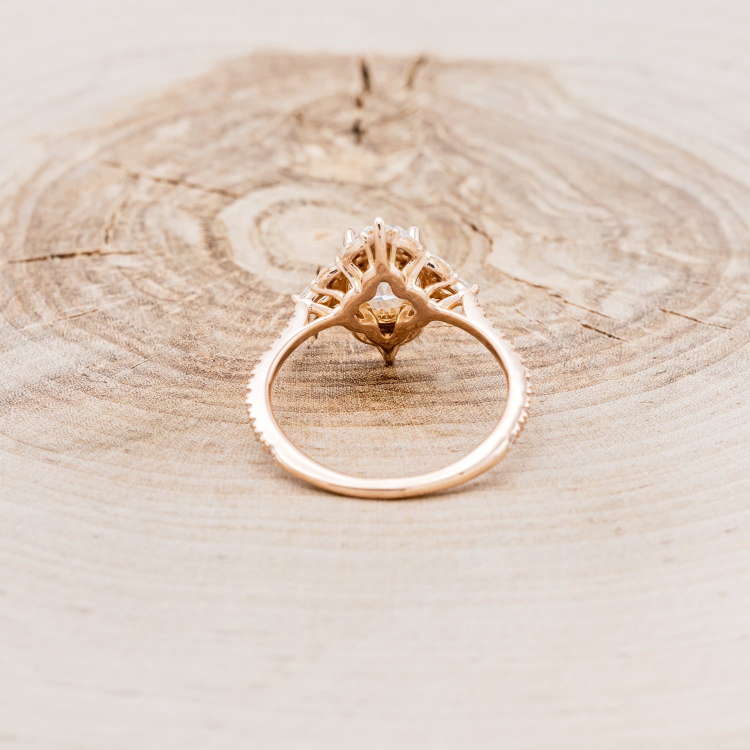 "NORTH STAR" - BRILLIANT CUT OVAL MOISSANITE ENGAGEMENT RING WITH DIAMOND ACCENTS & DIAMOND TRACER-23