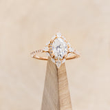 "NORTH STAR" - BRILLIANT CUT OVAL MOISSANITE ENGAGEMENT RING WITH DIAMOND ACCENTS & DIAMOND TRACER-19