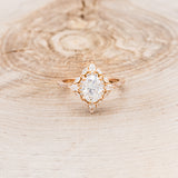 "NORTH STAR" - BRILLIANT CUT OVAL MOISSANITE ENGAGEMENT RING WITH DIAMOND ACCENTS & DIAMOND TRACER-22