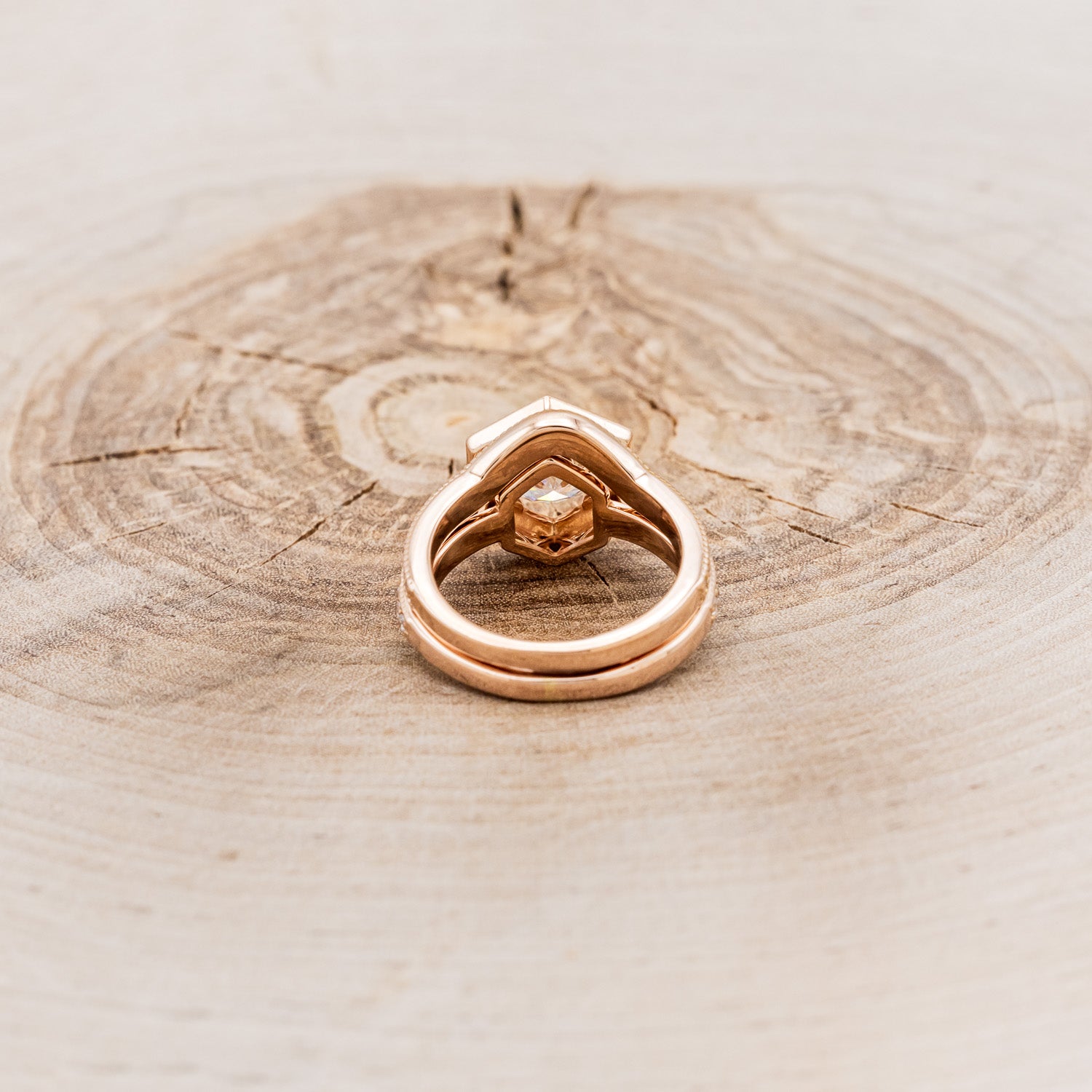 "ODESSA" - ROUND CUT MOISSANITE ENGAGEMENT RING WITH DIAMOND ACCENTS & TRACER-5