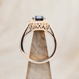 "ODESSA" - ROUND CUT SALT & PEPPER ENGAGEMENT RING WITH DIAMOND HALO & ACCENTS