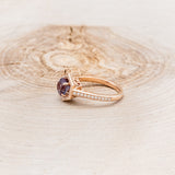 "ODESSA" - ROUND CUT LAB GROWN ALEXANDRITE ENGAGEMENT RING WITH DIAMOND ACCENTS & TRACER-9