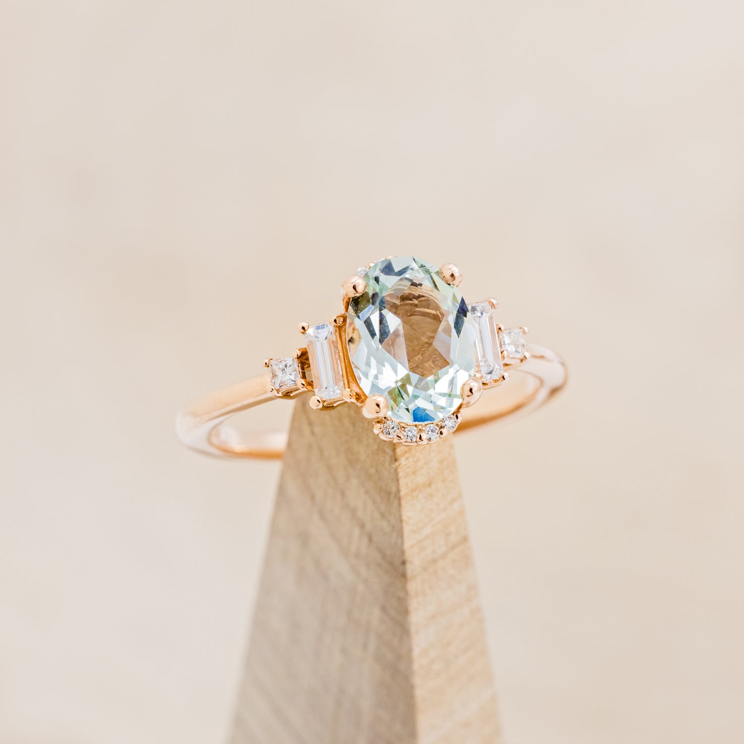 "ORNA" - ENGAGEMENT RING WITH DIAMOND ACCENTS & DIAMOND TRACER - MOUNTING ONLY - SELECT YOUR OWN STONE-17