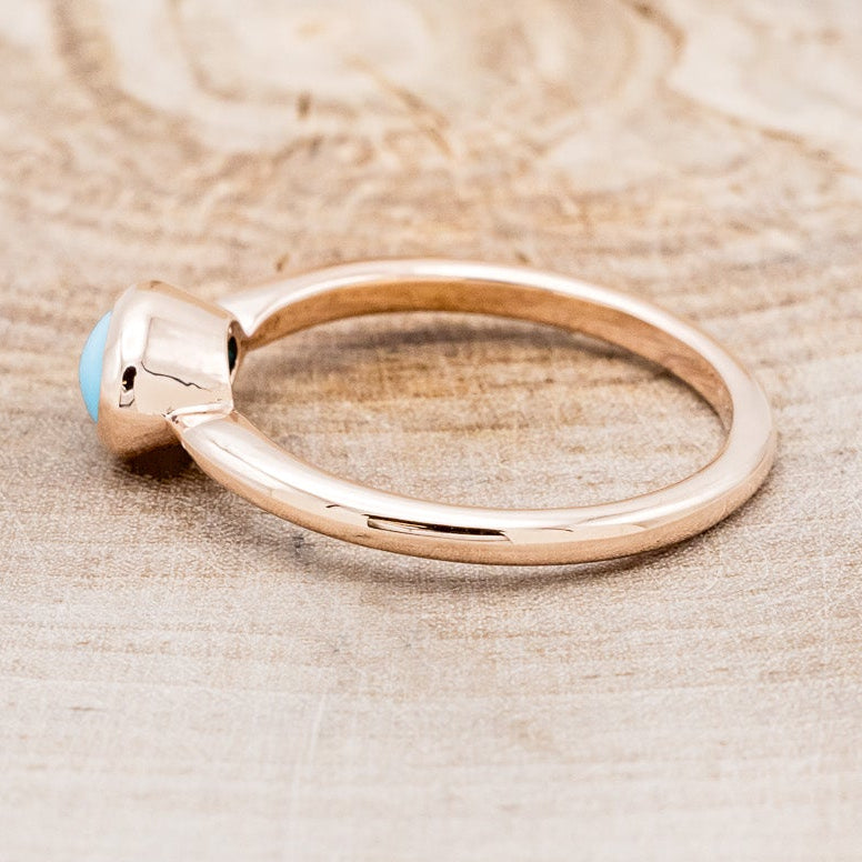 OVAL BLUE BIRD TURQUOISE ENGAGEMENT RING-3