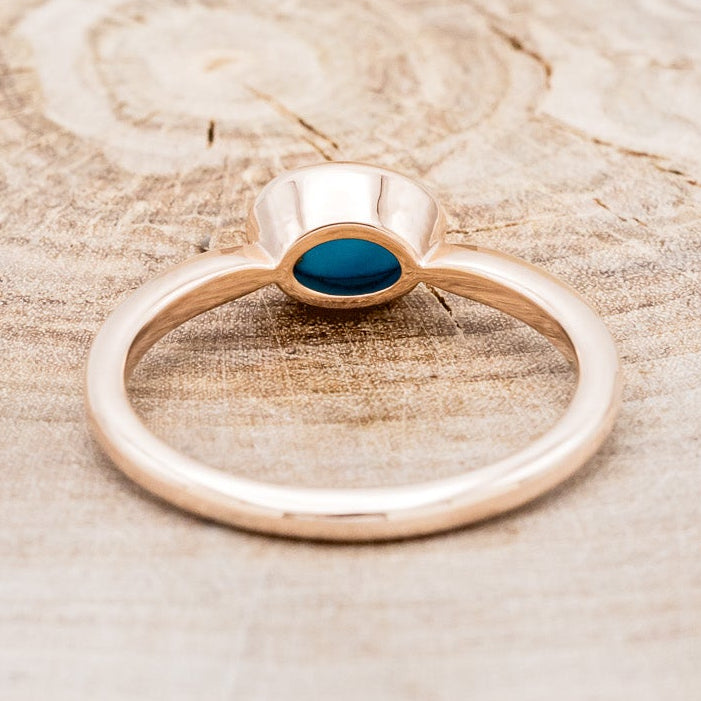 OVAL BLUE BIRD TURQUOISE ENGAGEMENT RING-5