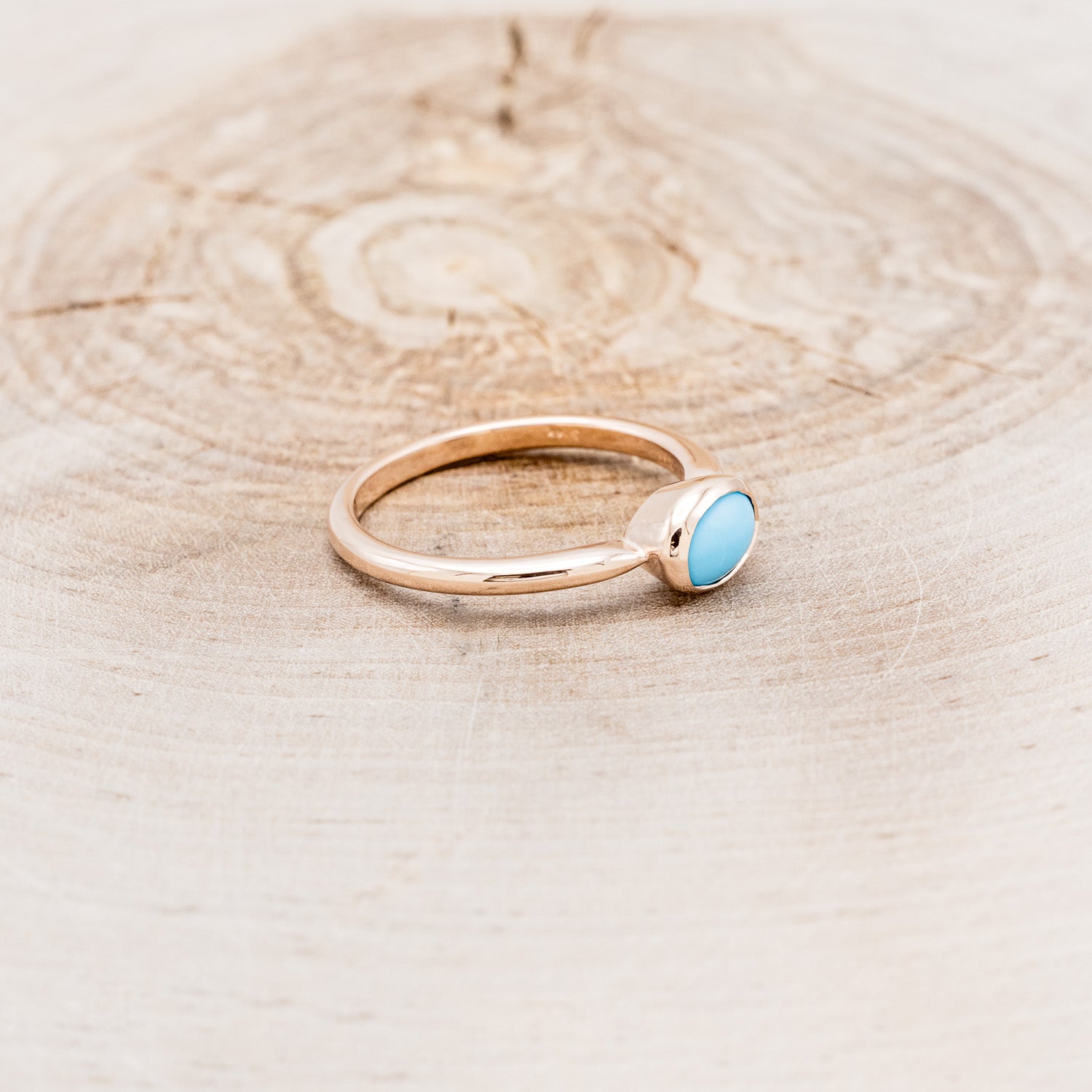 OVAL BLUE BIRD TURQUOISE ENGAGEMENT RING-2