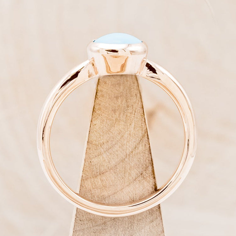 OVAL BLUE BIRD TURQUOISE ENGAGEMENT RING-6