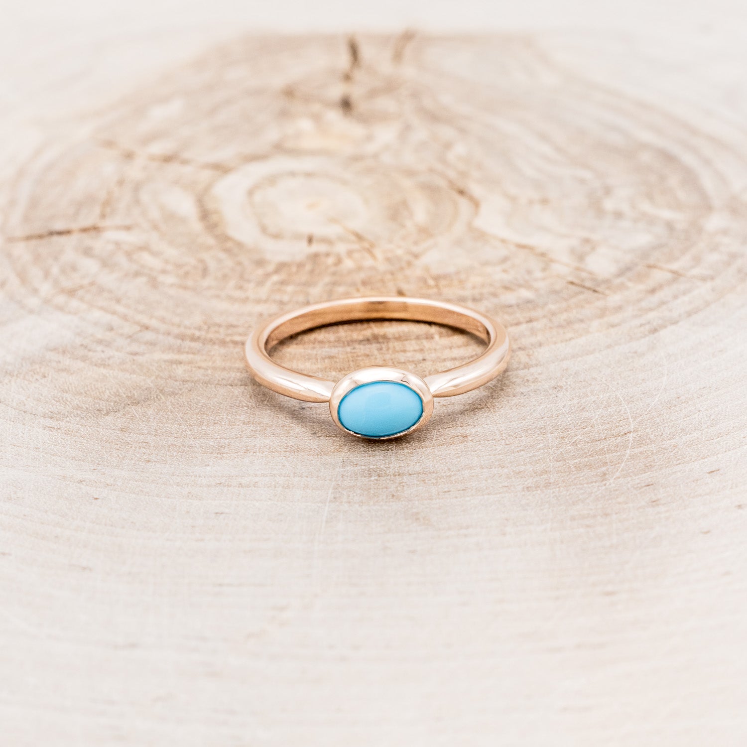 OVAL BLUE BIRD TURQUOISE ENGAGEMENT RING-4