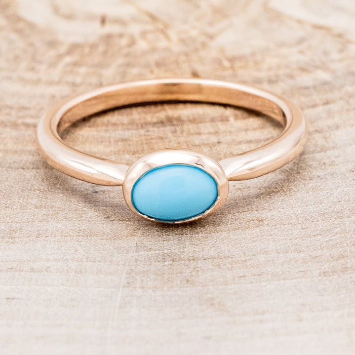 OVAL BLUE BIRD TURQUOISE ENGAGEMENT RING-4